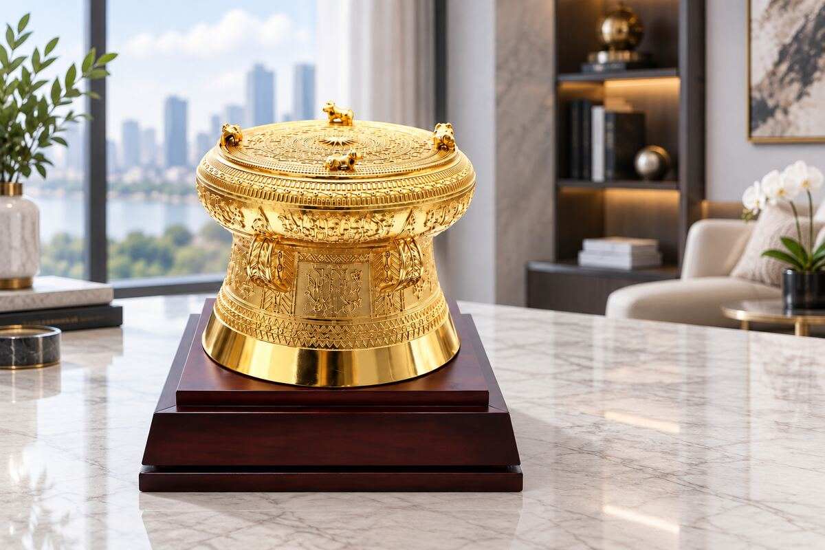 trống đồng mạ vàng trống đồng mạ vàng